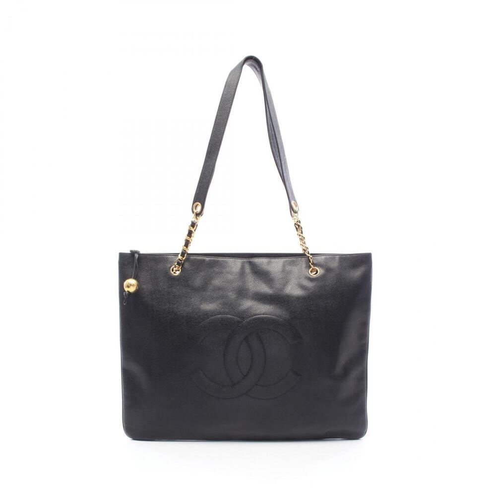 Chanel Coco Mark Tote Bag Handbag, Caviar Leather (Grained Calfskin), Women's...